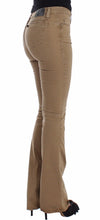 Beige Straight Leg Denim Pants Stretch Jeans Costume National