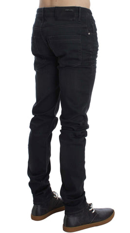 Gray Cotton Stretch Slim Fit Jeans Acht