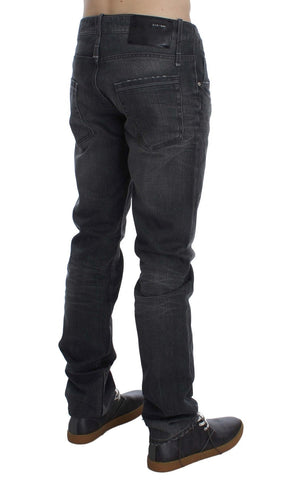 Gray Cotton Regular Low Fit Jeans Acht