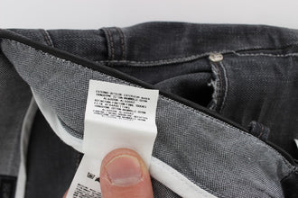 Gray Cotton Regular Low Fit Jeans Acht