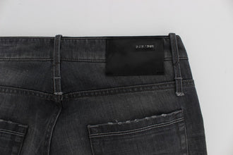 Gray Cotton Regular Low Fit Jeans Acht