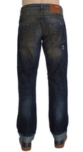 Blue Wash Cotton Regular Straight Fit Jeans Acht