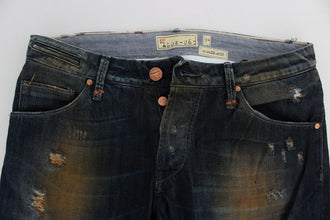 Blue Wash Cotton Regular Straight Fit Jeans Acht