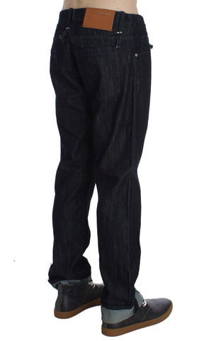 Blue Cotton Regular Straight Fit Jeans Acht