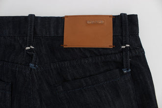 Blue Cotton Regular Straight Fit Jeans Acht