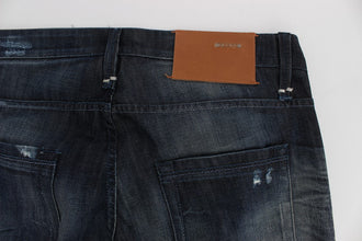 Blue Cotton Regular Straight Fit Jeans Acht