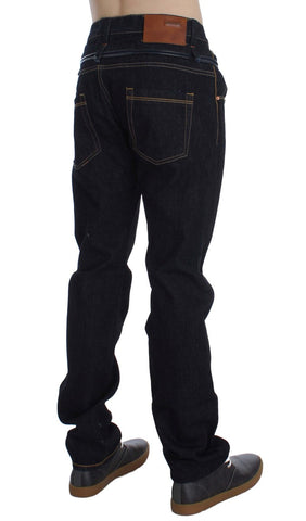 Blue Cotton Regular Straight Fit Jeans Acht