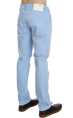 Blue Cotton Stretch Low Waist Fit Jeans Acht