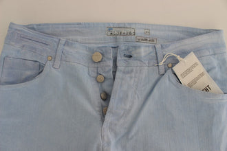 Blue Cotton Stretch Low Waist Fit Jeans Acht