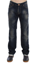 Blue Wash Straight Fit Low Waist Jeans Acht