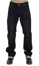 Blue Wash Cotton Denim Straight Fit Jeans Acht