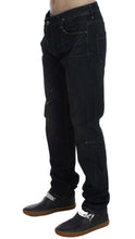 Blue Wash Cotton Denim Straight Fit Jeans Acht
