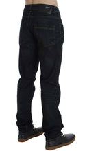Blue Wash Cotton Denim Straight Fit Jeans Acht