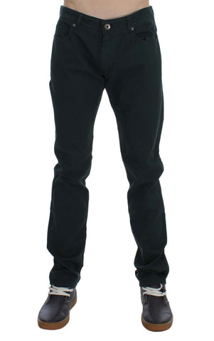 Green Cotton Denim Stretch Straight Fit Jeans Ermanno Scervino
