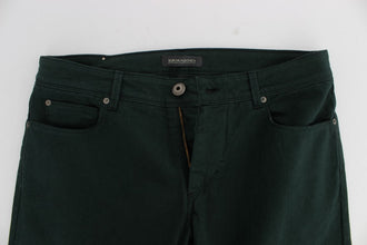 Green Cotton Denim Stretch Straight Fit Jeans Ermanno Scervino