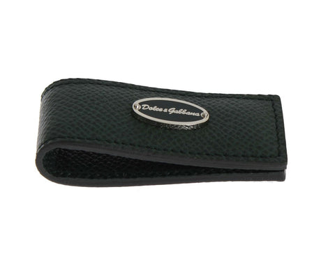 Green Leather Magnet Money Clip Dolce & Gabbana