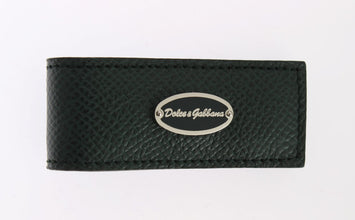 Green Leather Magnet Money Clip Dolce & Gabbana