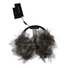 Gray Fox Fur Crystal Ear Muffs Dolce & Gabbana