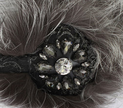 Gray Fox Fur Crystal Ear Muffs Dolce & Gabbana