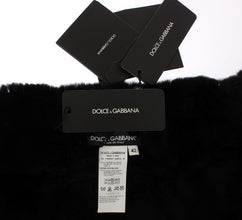 Silver Sequined Floral Weasel Fur Shoulder Scarf Wrap Dolce & Gabbana