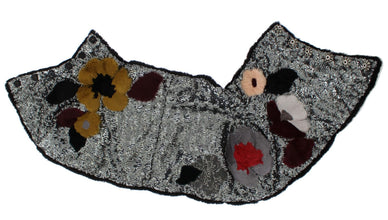 Silver Sequined Floral Weasel Fur Shoulder Scarf Wrap Dolce & Gabbana