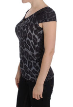Gray Leopard Modal T-Shirt Blouse Top Cavalli