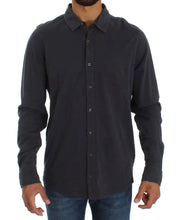 Gray Cotton Button Down Casual Shirt Alpha Massimo Rebecchi