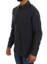 Gray Cotton Button Down Casual Shirt Alpha Massimo Rebecchi