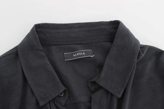 Gray Cotton Button Down Casual Shirt Alpha Massimo Rebecchi