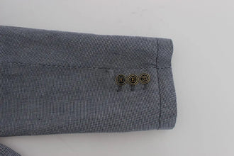 Blue Double Breasted Regular Fit Blazer Master Coat