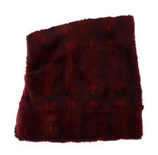 Bordeaux Hamster Fur Crochet Hood Scarf Hat Dolce & Gabbana