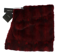 Bordeaux Hamster Fur Crochet Hood Scarf Hat Dolce & Gabbana