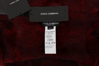 Bordeaux Hamster Fur Crochet Hood Scarf Hat Dolce & Gabbana
