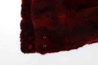 Bordeaux Hamster Fur Crochet Hood Scarf Hat Dolce & Gabbana