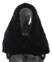 Black Weasel Fur Crochet Hood Scarf Hat Dolce & Gabbana