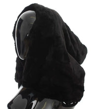 Black Weasel Fur Crochet Hood Scarf Hat Dolce & Gabbana