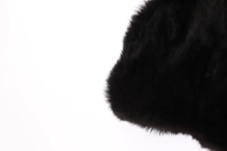 Black Weasel Fur Crochet Hood Scarf Hat Dolce & Gabbana