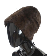 Brown Weasel Fur Womens Cashmere Hat Beanie Dolce & Gabbana
