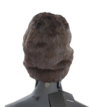 Brown Weasel Fur Womens Cashmere Hat Beanie Dolce & Gabbana