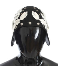 Black Wool White Floral Gold Leaf Hat Dolce & Gabbana
