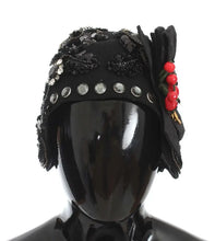 Black Crystal Gold Cherries Brooch Hat Dolce & Gabbana