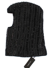Black Knitted Sequin Hood Scarf Hat Dolce & Gabbana