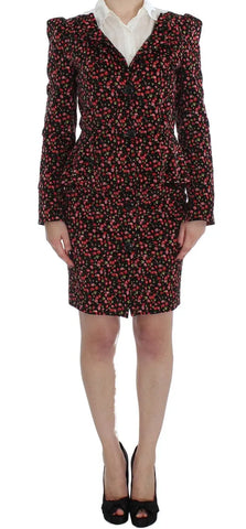 Black Multicolor Floral Suit BENCIVENGA
