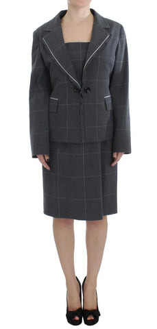 Gray Stretch Sheath Dress Suit Set BENCIVENGA