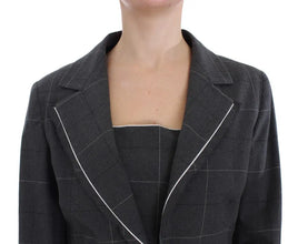 Gray Stretch Sheath Dress Suit Set BENCIVENGA
