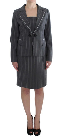 Gray Stretch Suit Sheath Dress & Blazer Set BENCIVENGA