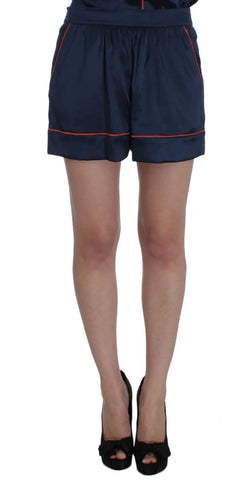 Blue Silk Stretch Sleepwear Shorts Dolce & Gabbana