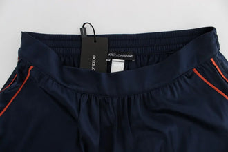 Blue Silk Stretch Sleepwear Shorts Dolce & Gabbana