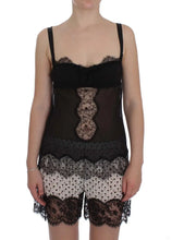 Black Silk Floral Lace Lingerie Top Dolce & Gabbana