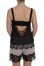 Black Silk Floral Lace Lingerie Top Dolce & Gabbana